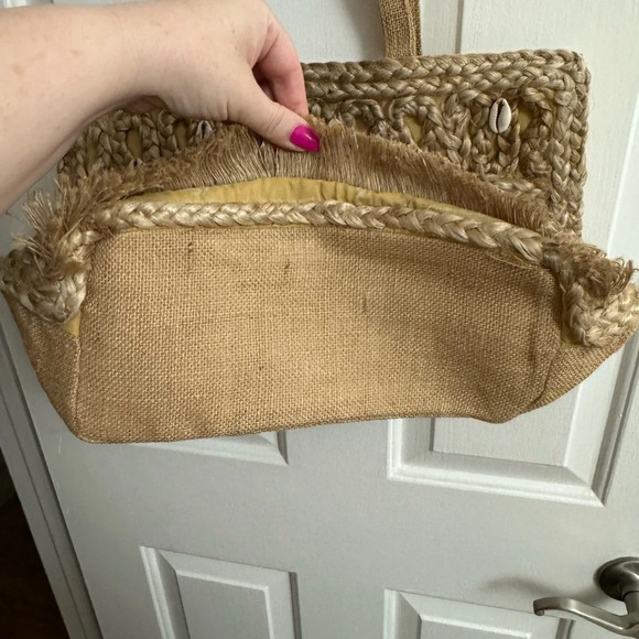 NWT Salt + Umber “Isla” Jute Seashell Beach Tote Bag Recycled $80 Retail - Picture 12 of 13